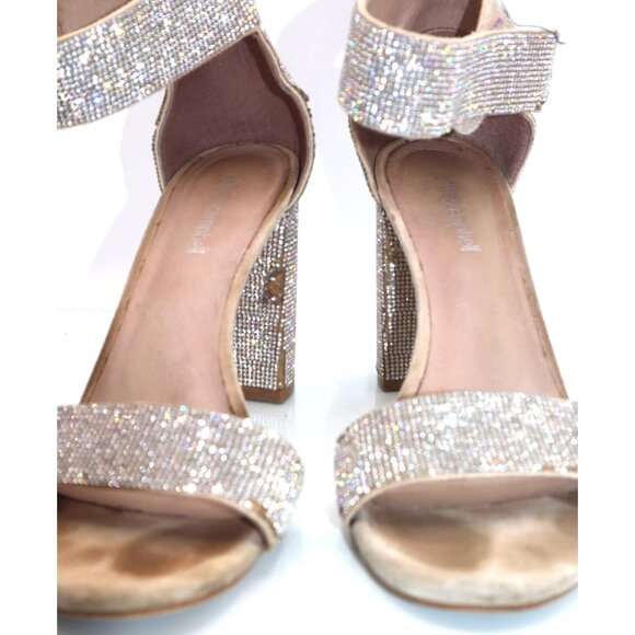 Jeffrey Campbell Glitter Block Heel Ankle Stap Glam Night Out Party Urban Chic - Picture 11 of 12